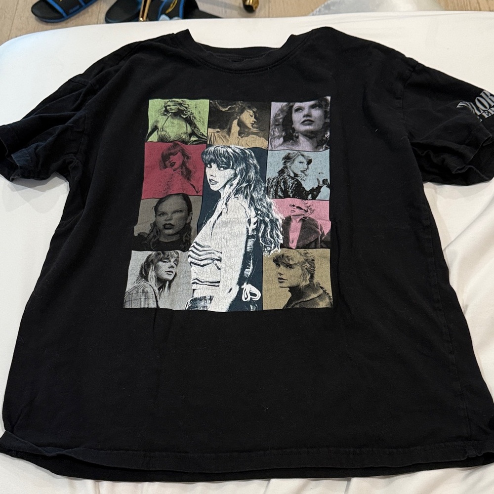 Black Graphic T-Shirt with Multicolor Design